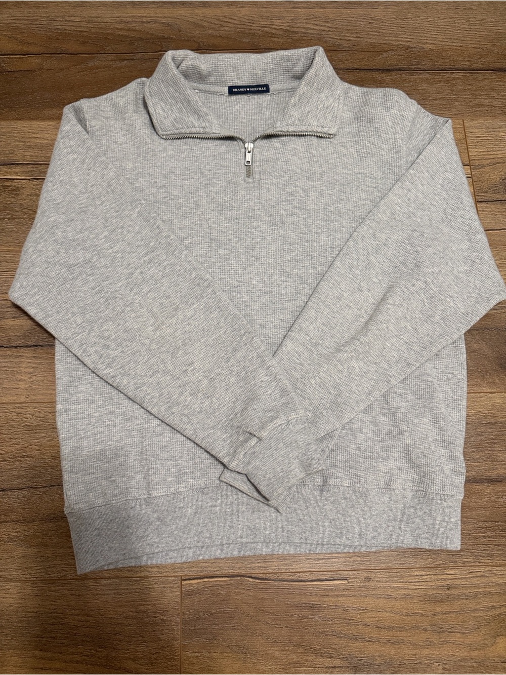 Brandy Melville Light Gray Missy Quarter-Zip